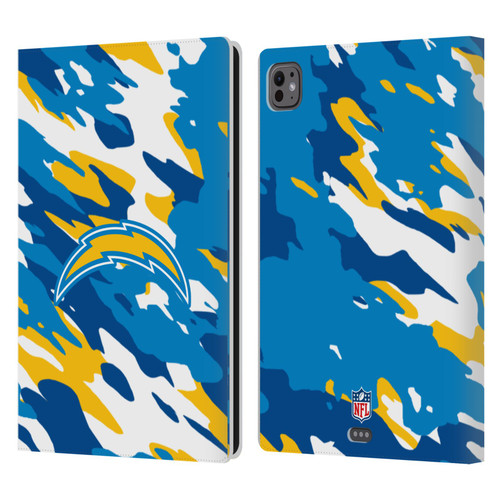 NFL Los Angeles Chargers Logo Camou Leather Book Wallet Case Cover For Apple iPad Pro 11 M4 2024