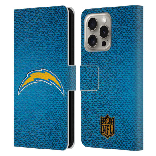 NFL Los Angeles Chargers Logo Football Leather Book Wallet Case Cover For Apple iPhone 16 Pro