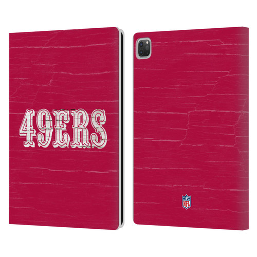 NFL San Francisco 49Ers Logo Distressed Look Leather Book Wallet Case Cover For Apple iPad Pro 13 M4 2024