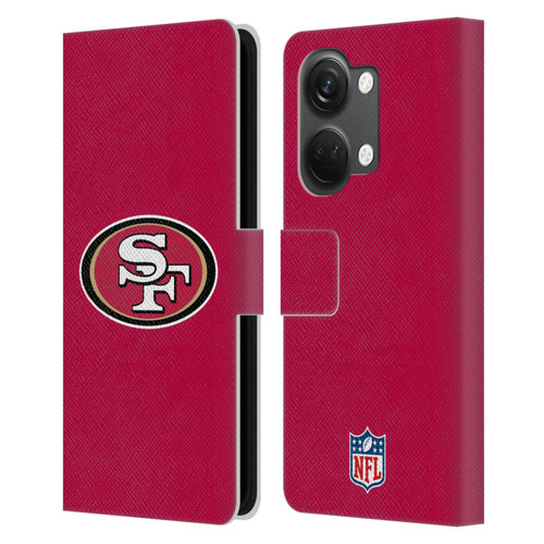 NFL San Francisco 49Ers Logo Plain Leather Book Wallet Case Cover For OnePlus Nord 3 5G