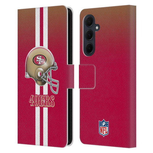NFL San Francisco 49Ers Logo Helmet Leather Book Wallet Case Cover For Samsung Galaxy A35 5G