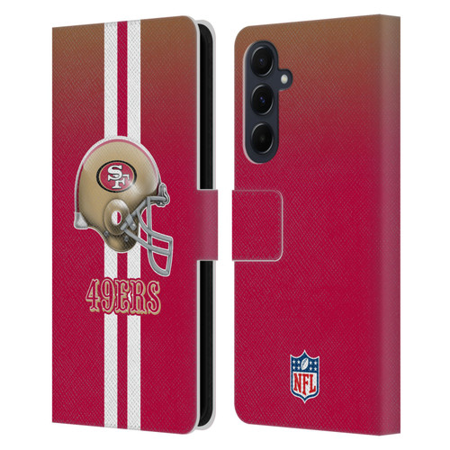 NFL San Francisco 49Ers Logo Helmet Leather Book Wallet Case Cover For Samsung Galaxy A55 5G