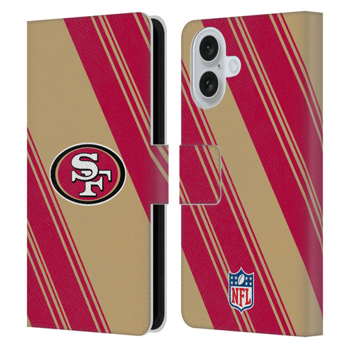NFL San Francisco 49ers Artwork Stripes Leather Book Wallet Case Cover For Apple iPhone 16