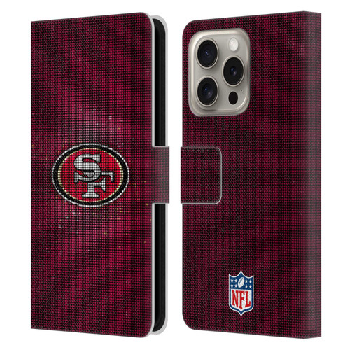 NFL San Francisco 49ers Artwork LED Leather Book Wallet Case Cover For Apple iPhone 16 Pro