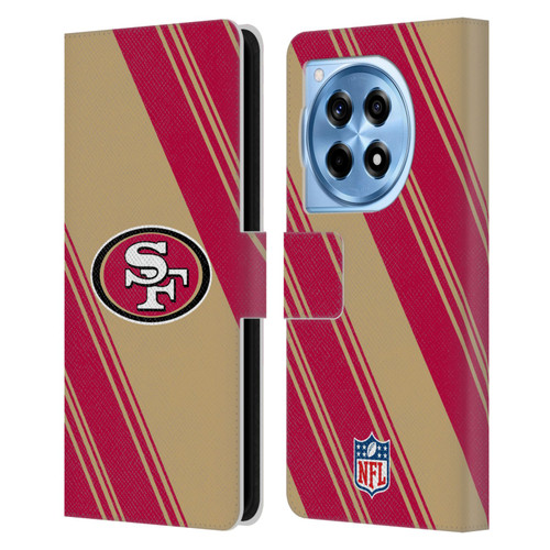 NFL San Francisco 49ers Artwork Stripes Leather Book Wallet Case Cover For OnePlus 12R