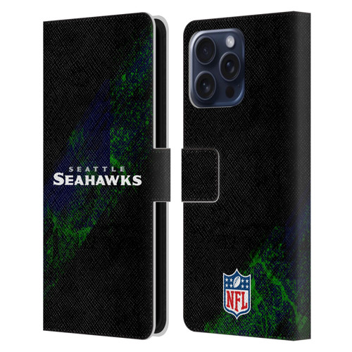 NFL Seattle Seahawks Logo Blur Leather Book Wallet Case Cover For Apple iPhone 16 Pro Max
