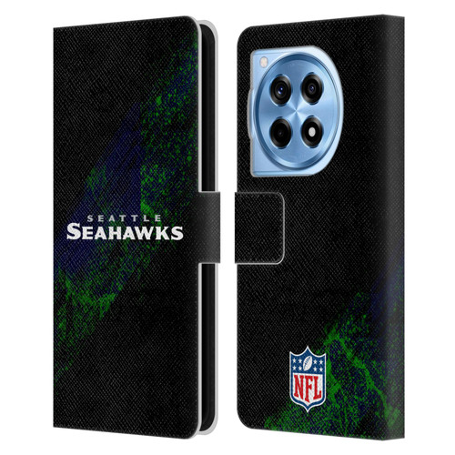 NFL Seattle Seahawks Logo Blur Leather Book Wallet Case Cover For OnePlus 12R