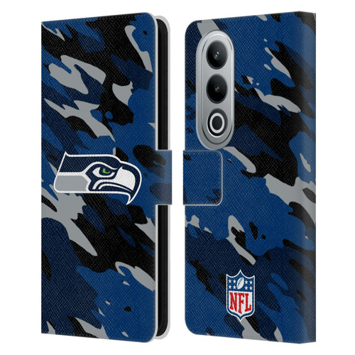 NFL Seattle Seahawks Logo Camou Leather Book Wallet Case Cover For OPPO OnePlus Ace 3V 5G