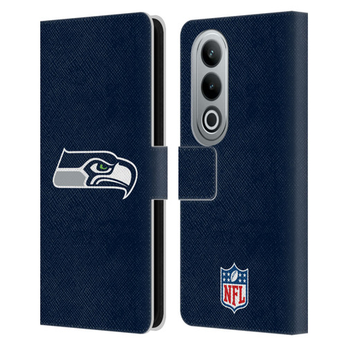 NFL Seattle Seahawks Logo Plain Leather Book Wallet Case Cover For OPPO OnePlus Ace 3V 5G