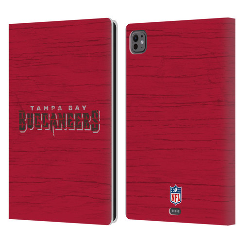 NFL Tampa Bay Buccaneers Logo Distressed Look Leather Book Wallet Case Cover For Apple iPad Pro 11 M4 2024