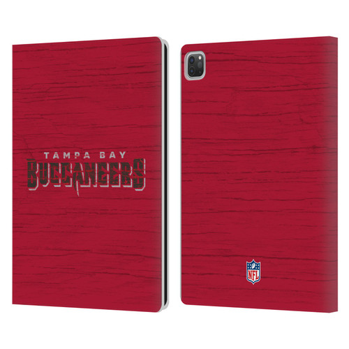 NFL Tampa Bay Buccaneers Logo Distressed Look Leather Book Wallet Case Cover For Apple iPad Pro 13 M4 2024