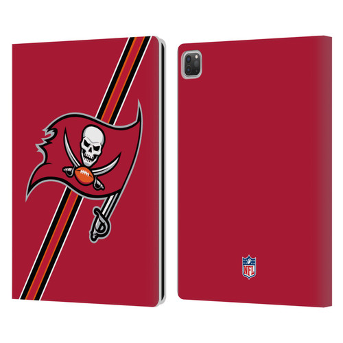 NFL Tampa Bay Buccaneers Logo Stripes Leather Book Wallet Case Cover For Apple iPad Pro 13 M4 2024