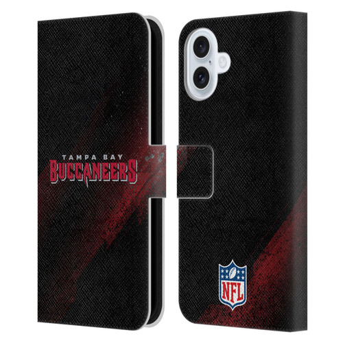 NFL Tampa Bay Buccaneers Logo Blur Leather Book Wallet Case Cover For Apple iPhone 16 Plus