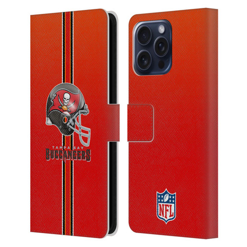 NFL Tampa Bay Buccaneers Logo Helmet Leather Book Wallet Case Cover For Apple iPhone 16 Pro Max