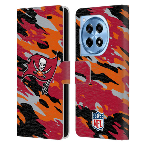 NFL Tampa Bay Buccaneers Logo Camou Leather Book Wallet Case Cover For OnePlus 12R