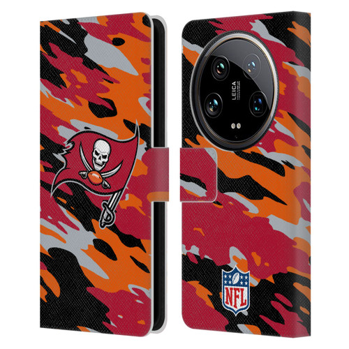 NFL Tampa Bay Buccaneers Logo Camou Leather Book Wallet Case Cover For Xiaomi 14 Ultra
