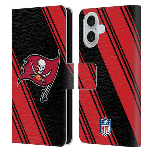 NFL Tampa Bay Buccaneers Artwork Stripes Leather Book Wallet Case Cover For Apple iPhone 16