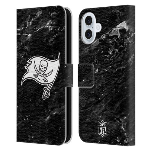 NFL Tampa Bay Buccaneers Artwork Marble Leather Book Wallet Case Cover For Apple iPhone 16 Plus