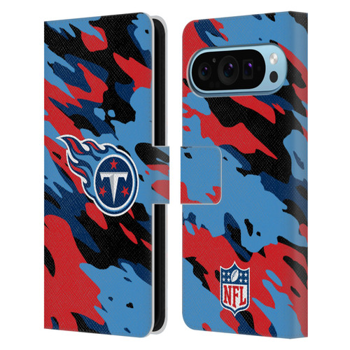 NFL Tennessee Titans Logo Camou Leather Book Wallet Case Cover For Google Pixel 9 / Pixel 9 Pro