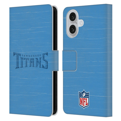 NFL Tennessee Titans Logo Distressed Look Leather Book Wallet Case Cover For Apple iPhone 16