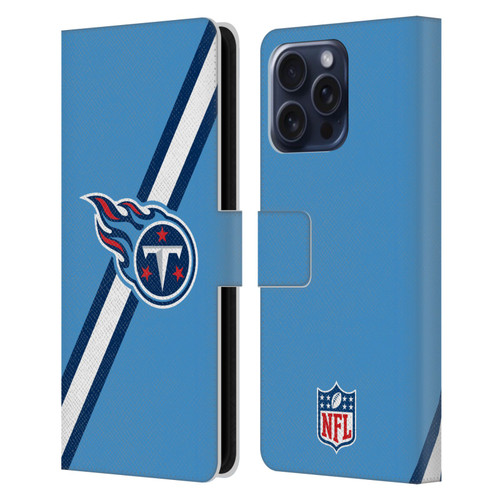 NFL Tennessee Titans Logo Stripes Leather Book Wallet Case Cover For Apple iPhone 16 Pro Max