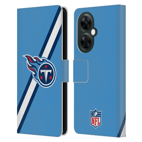 NFL Tennessee Titans Logo Stripes Leather Book Wallet Case Cover For OnePlus Nord CE 3 Lite 5G