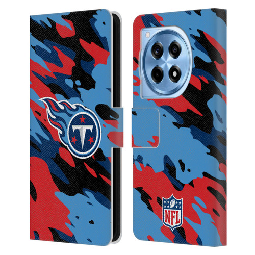 NFL Tennessee Titans Logo Camou Leather Book Wallet Case Cover For OnePlus 12R