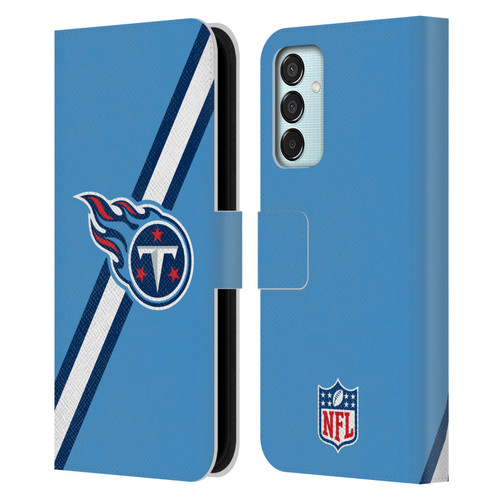 NFL Tennessee Titans Logo Stripes Leather Book Wallet Case Cover For Samsung Galaxy M15/F15 5G
