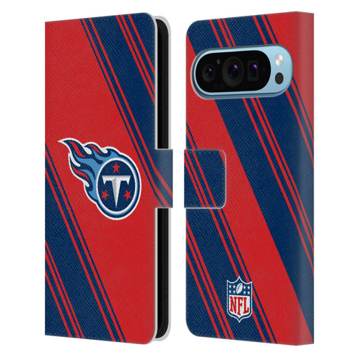 NFL Tennessee Titans Artwork Stripes Leather Book Wallet Case Cover For Google Pixel 9 / Pixel 9 Pro