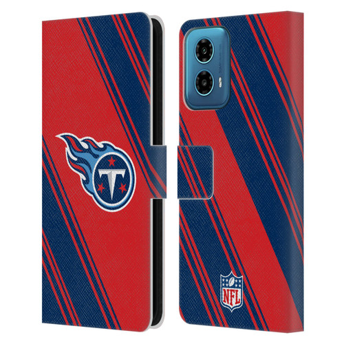 NFL Tennessee Titans Artwork Stripes Leather Book Wallet Case Cover For Motorola Moto G34 5G