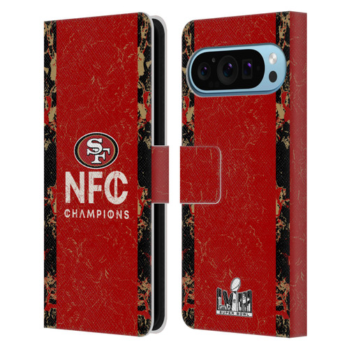 NFL 2024 Division Champions NFC Champ 49ers Leather Book Wallet Case Cover For Google Pixel 9 / Pixel 9 Pro