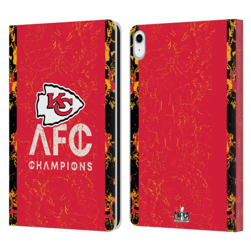 NFL 2024 Division Champions AFC Champ Chiefs Leather Book Wallet Case Cover For Apple iPad 10.9 (2022)