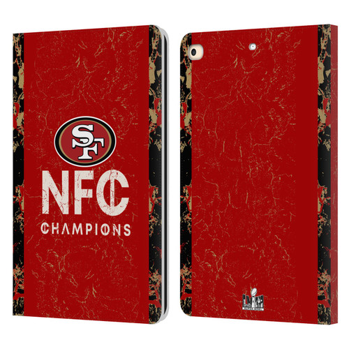 NFL 2024 Division Champions NFC Champ 49ers Leather Book Wallet Case Cover For Apple iPad 9.7 2017 / iPad 9.7 2018