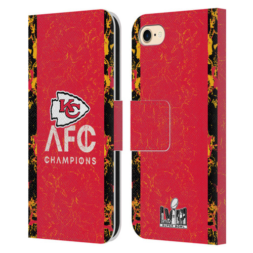 NFL 2024 Division Champions AFC Champ Chiefs Leather Book Wallet Case Cover For Apple iPhone 7 / 8 / SE 2020 & 2022