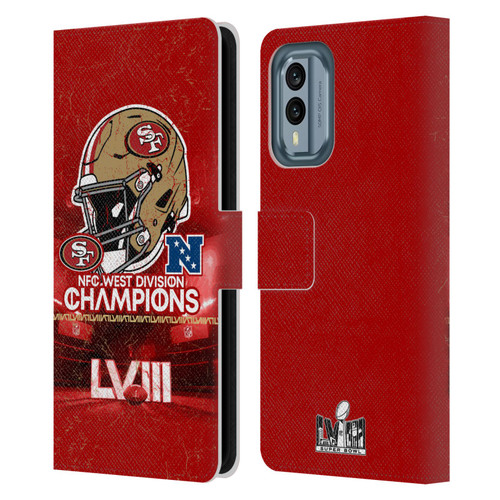 NFL 2024 Division Champions NFC Helmet 49ers Leather Book Wallet Case Cover For Nokia X30