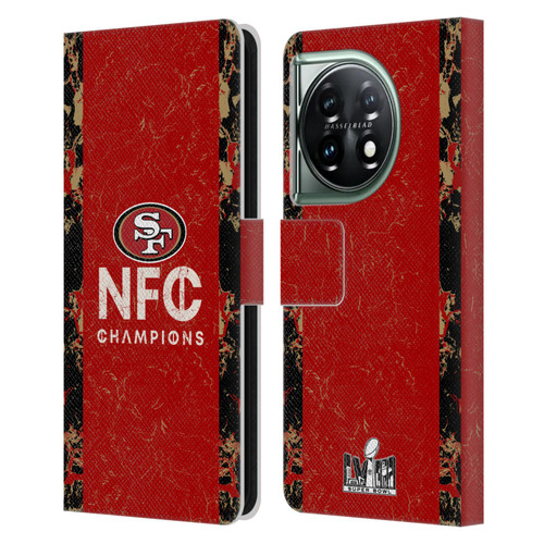 NFL 2024 Division Champions NFC Champ 49ers Leather Book Wallet Case Cover For OnePlus 11 5G