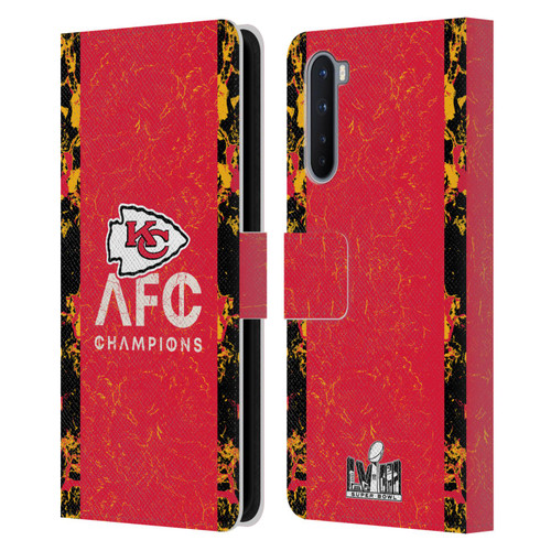 NFL 2024 Division Champions AFC Champ Chiefs Leather Book Wallet Case Cover For OnePlus Nord 5G