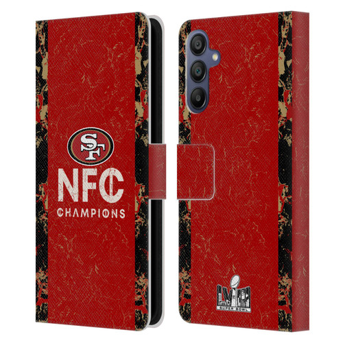 NFL 2024 Division Champions NFC Champ 49ers Leather Book Wallet Case Cover For Samsung Galaxy A15