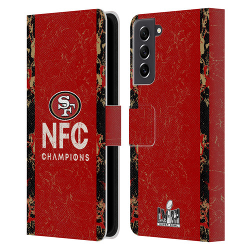 NFL 2024 Division Champions NFC Champ 49ers Leather Book Wallet Case Cover For Samsung Galaxy S21 FE 5G