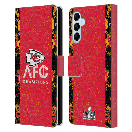 NFL 2024 Division Champions AFC Champ Chiefs Leather Book Wallet Case Cover For Samsung Galaxy M14 5G
