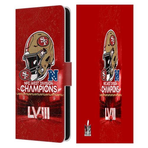 NFL 2024 Division Champions NFC Helmet 49ers Leather Book Wallet Case Cover For Samsung Galaxy S23 FE 5G