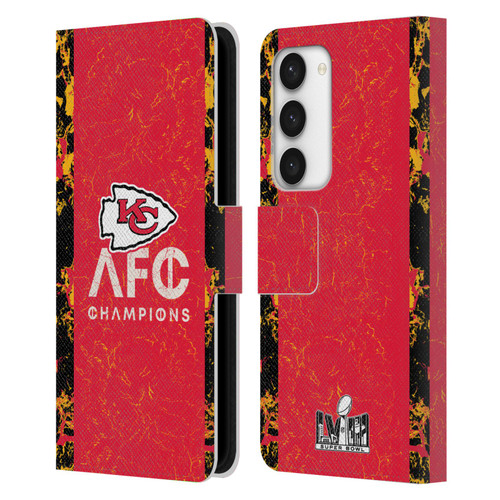 NFL 2024 Division Champions AFC Champ Chiefs Leather Book Wallet Case Cover For Samsung Galaxy S23 5G