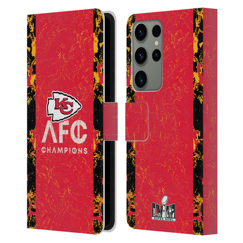 NFL 2024 Division Champions AFC Champ Chiefs Leather Book Wallet Case Cover For Samsung Galaxy S23 Ultra 5G