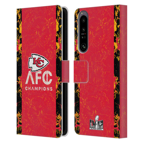 NFL 2024 Division Champions AFC Champ Chiefs Leather Book Wallet Case Cover For Sony Xperia 1 IV