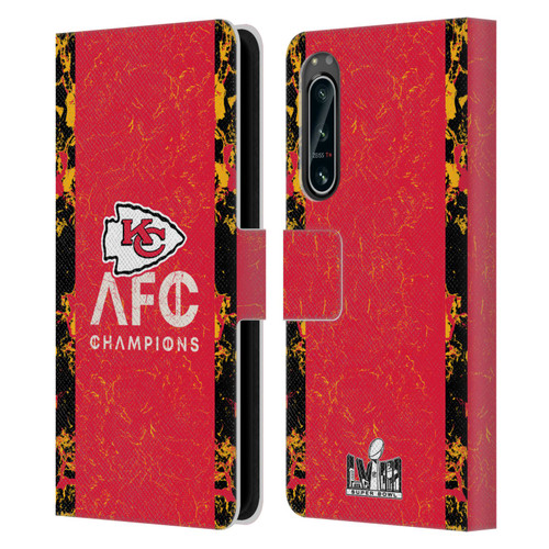 NFL 2024 Division Champions AFC Champ Chiefs Leather Book Wallet Case Cover For Sony Xperia 5 IV