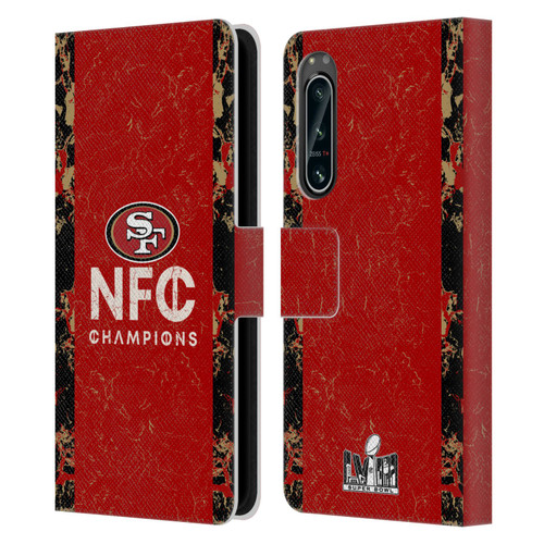 NFL 2024 Division Champions NFC Champ 49ers Leather Book Wallet Case Cover For Sony Xperia 5 IV