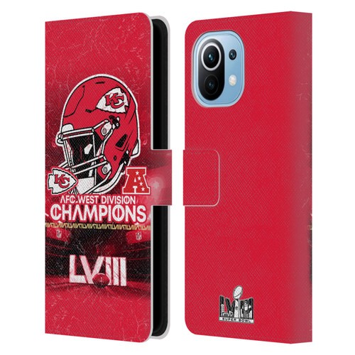 NFL 2024 Division Champions AFC Helmet Chiefs Leather Book Wallet Case Cover For Xiaomi Mi 11