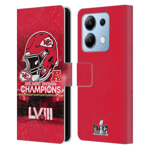 NFL 2024 Division Champions AFC Helmet Chiefs Leather Book Wallet Case Cover For Xiaomi Redmi Note 13/13 Pro 5G