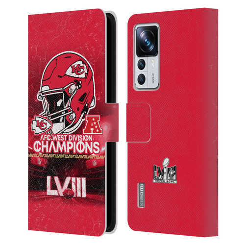 NFL 2024 Division Champions AFC Helmet Chiefs Leather Book Wallet Case Cover For Xiaomi 12T Pro