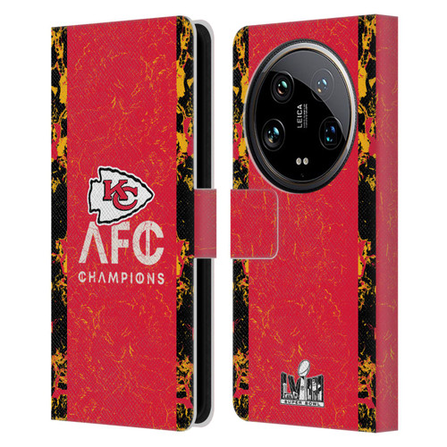 NFL 2024 Division Champions AFC Champ Chiefs Leather Book Wallet Case Cover For Xiaomi 14 Ultra